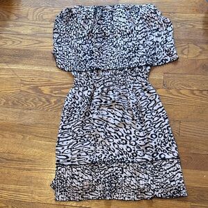 Parker Leopard Print Strapless Dress